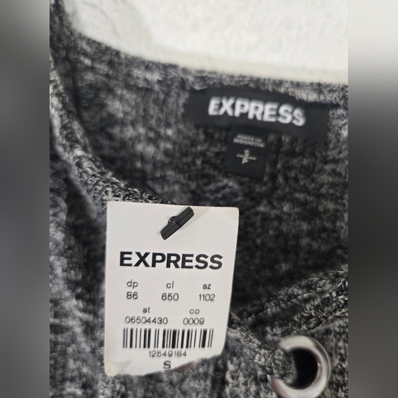 *NWT* Express Black/White Lace-Up Ribbed Bodysuit Festival Dark Academia Edgy, S - Picture 4 of 7